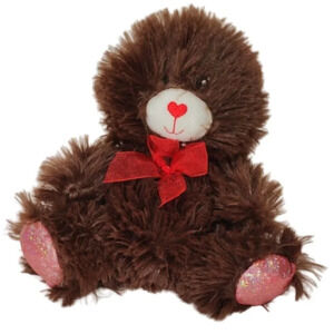 Greenbrier Brown Bear Plush Stuffed Animal Heart Nose with Glitter Ears and Feet